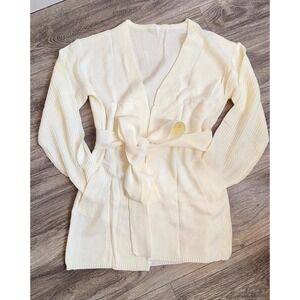 Auburet Women's Long Sleeve Open Front Cardigan Sweater Lightweight Wrap Tie M